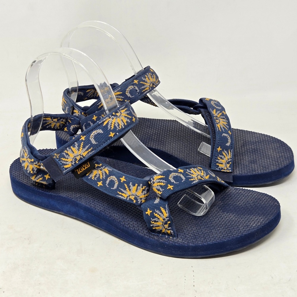 Teva Original Universal Sandals Navy Blue Sun Moon Celestial Womens 9 1003987